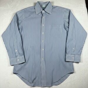 Vintage Brooks Brothers Dress Shirt Mens 16.5 32/33 Blue Stripe Made USA